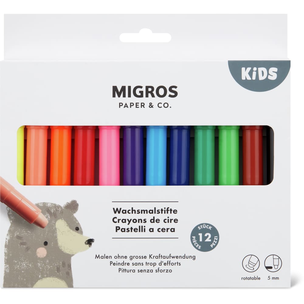 Migros Paper & Co. Kids Wachsmalstifte 5mm