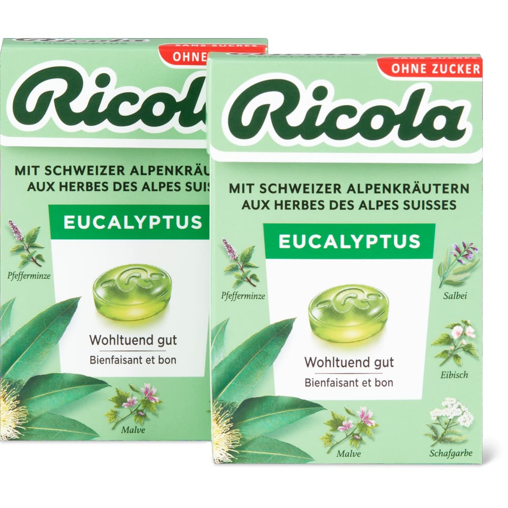 Ricola Kräuterbonbons Eucalyptus - Ohne Zucker