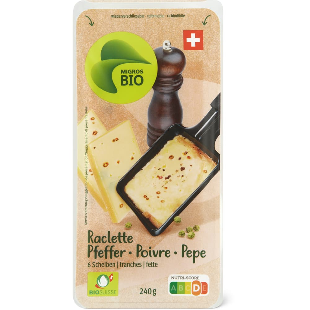Raclette Bio, Pfeffer, Scheiben