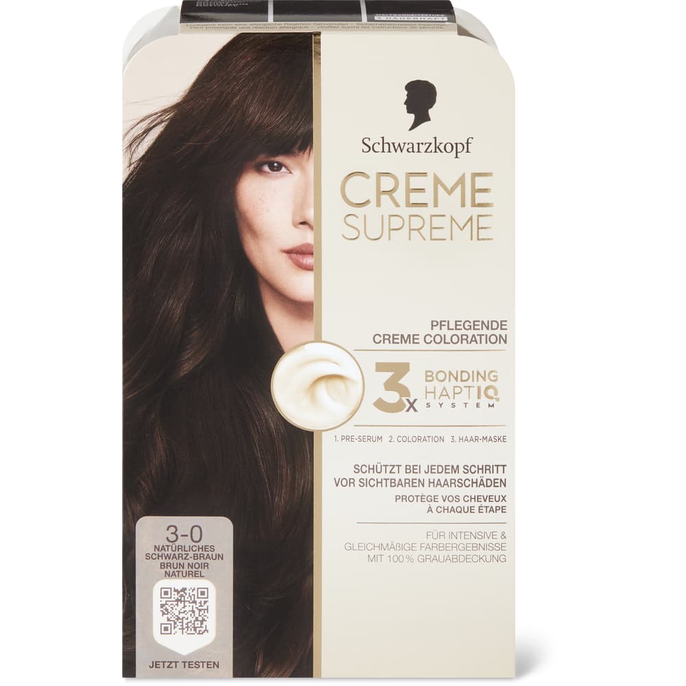 Schwarzkopf Creme Supreme Coloration 3.0 Natürliches Schwarzbraun, permanent