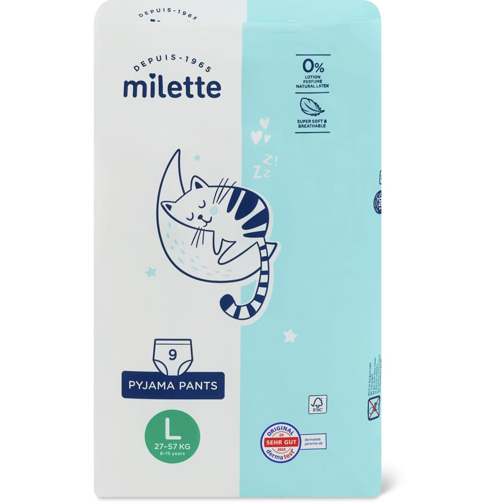 Milette Baby Care Nachtwindeln Grösse L, 27-57kg