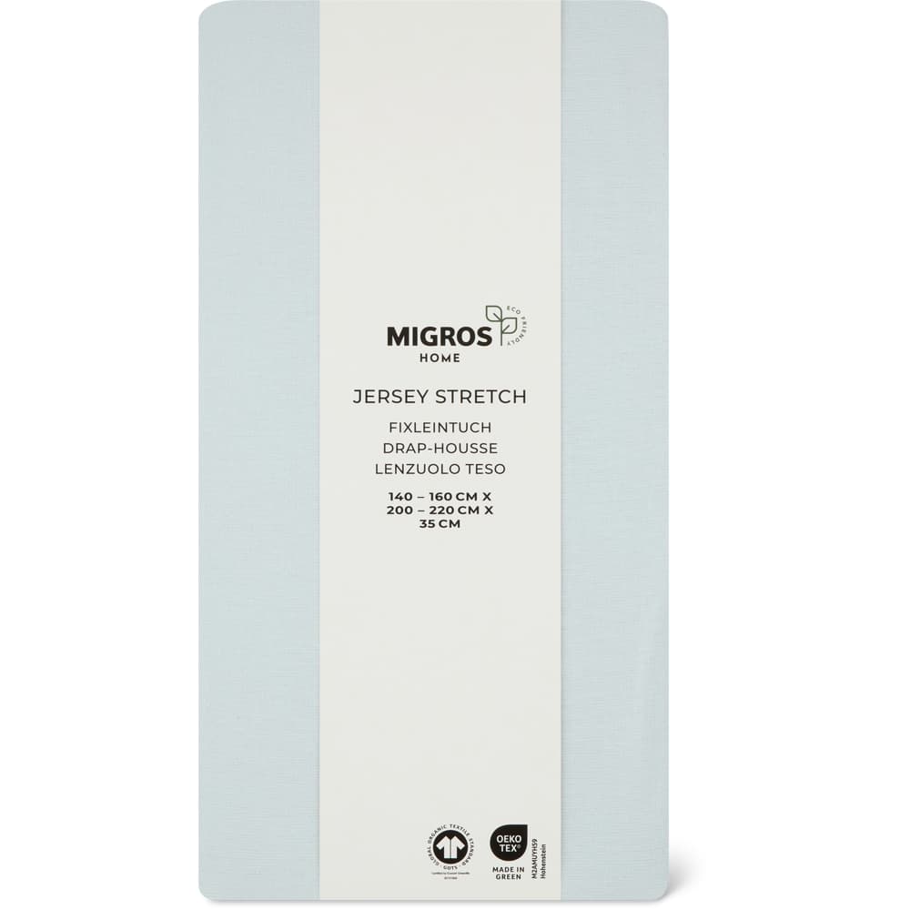 Migros Home Fixleintuch Jersey Stretch 140-160x200-220x35cm, hellblau