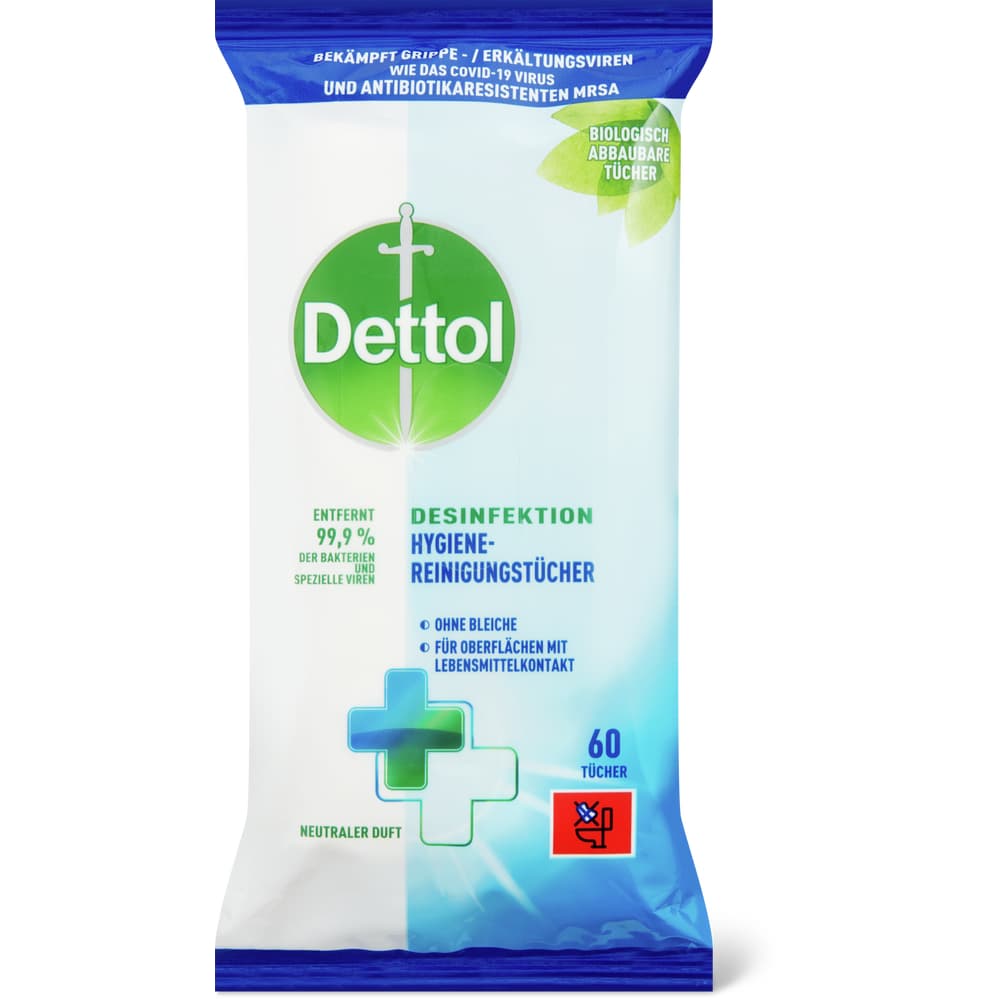 Dettol Antibakteriell Reinigungstücher Neutral Duft
