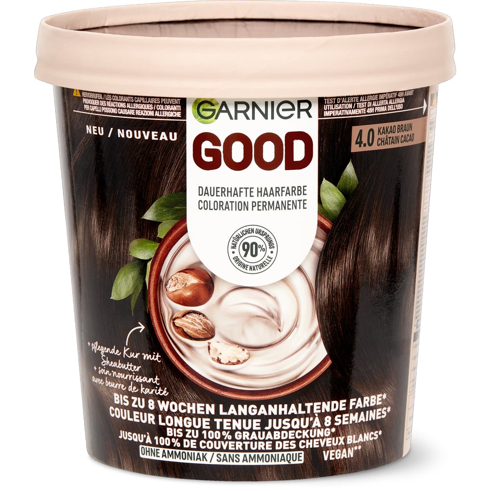 Garnier GOOD Dauerhafte Haarfarbe 4.0 Kakao Braun, permanent
