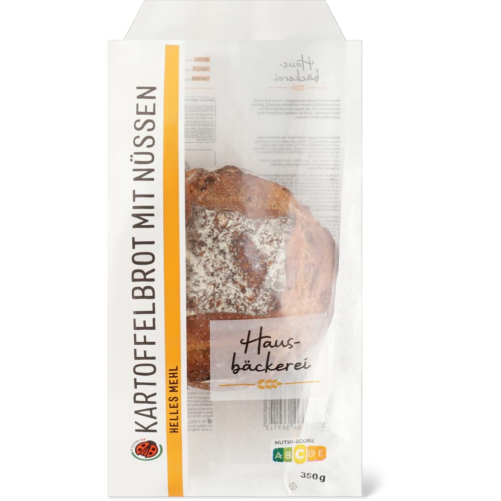 Hausbäckerei Kartoffelbrot mit Nüssen, helles Mehl