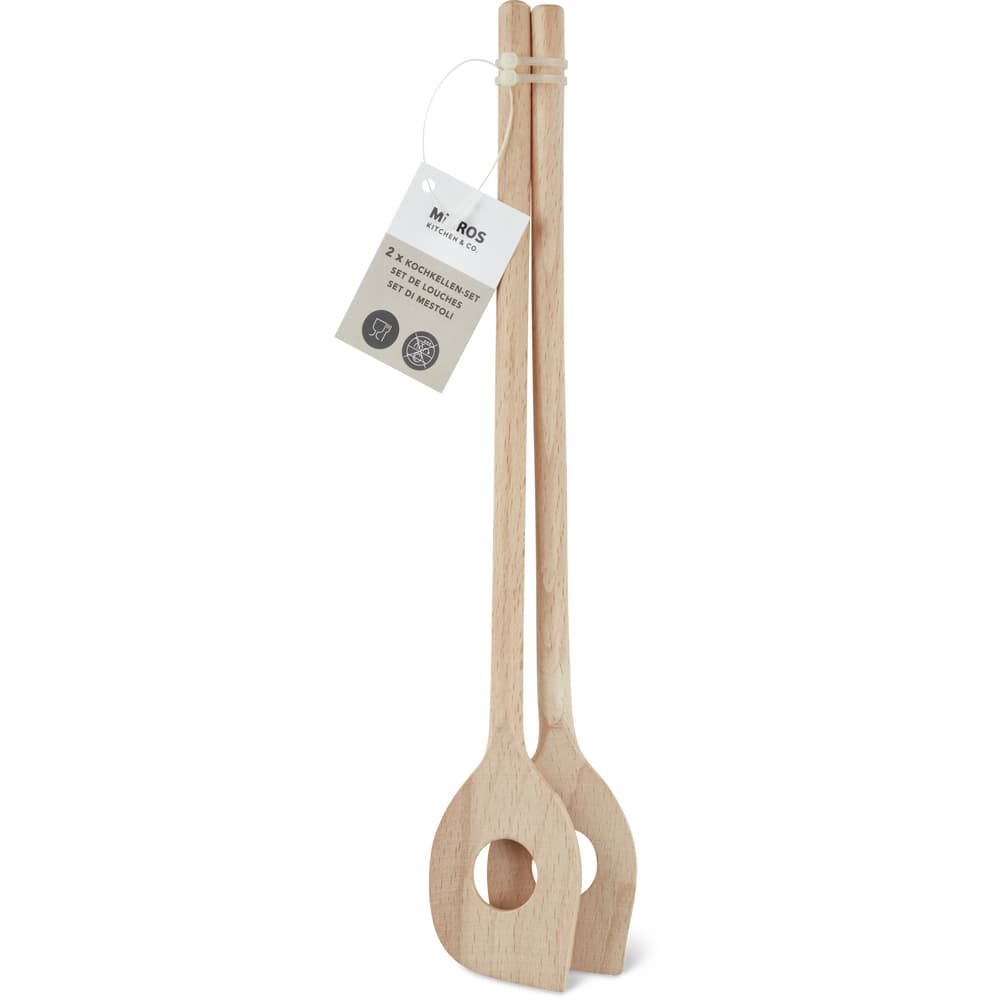 Migros Kitchen & Co. Kochkellen-Set aus Buchenholz, 30cm lang