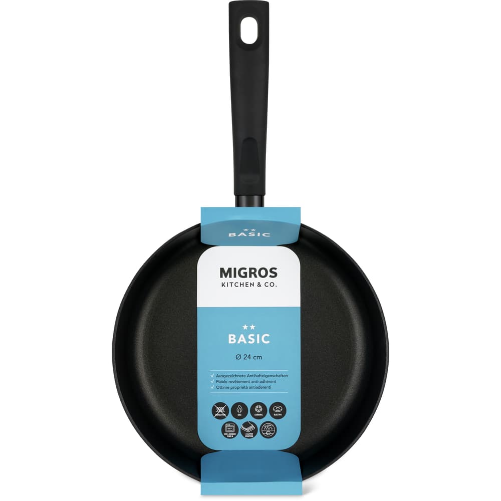 Migros Kitchen & Co. Basic Bratpfanne Ø 24 cm, hoch, schwarz