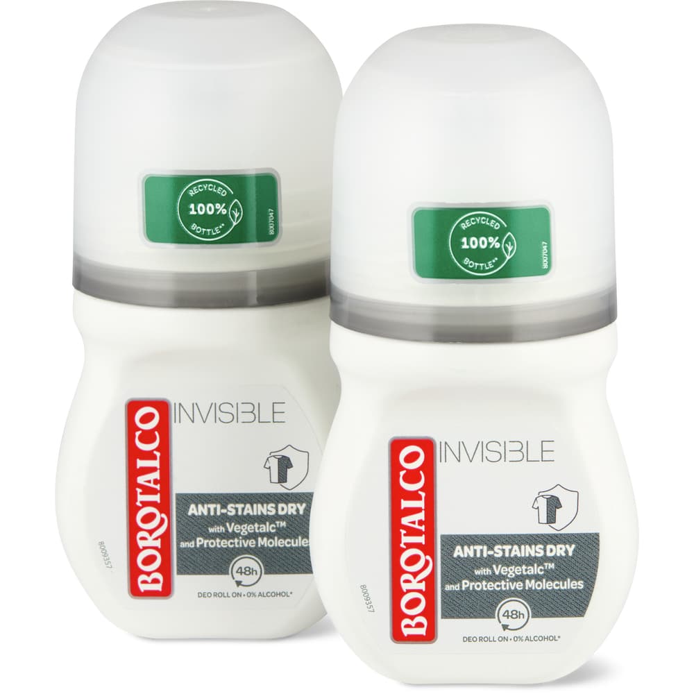 Borotalco Deo Roll-on Invisible 0% Alkohol, 48h