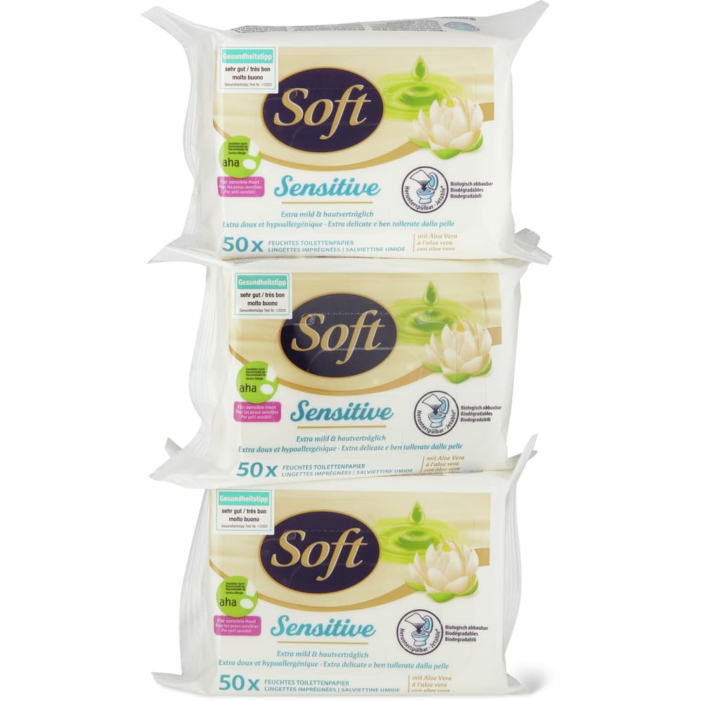 Soft Sensitive Feuchttücher Extra mild & hautverträglich - Mit Aloe Vera
