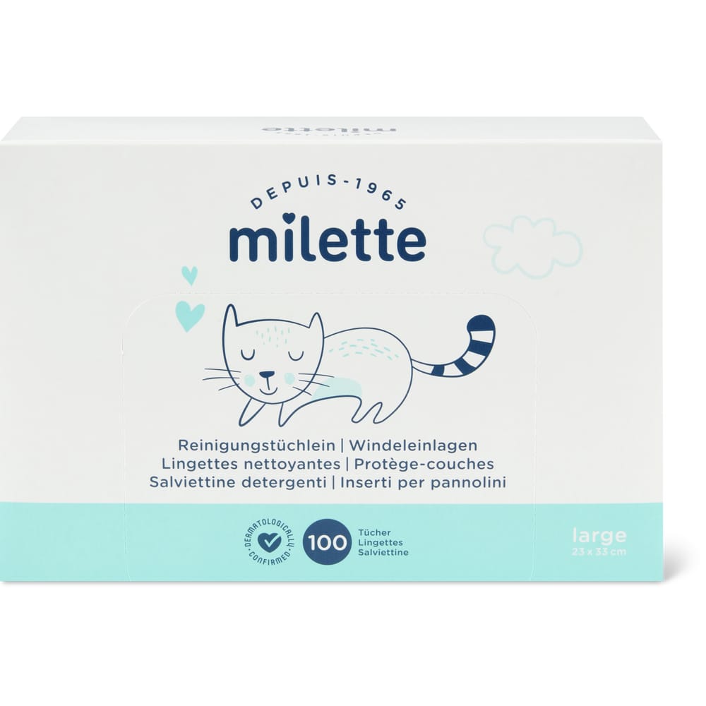 Milette Reinigungstüchlein / Windeleinlagen