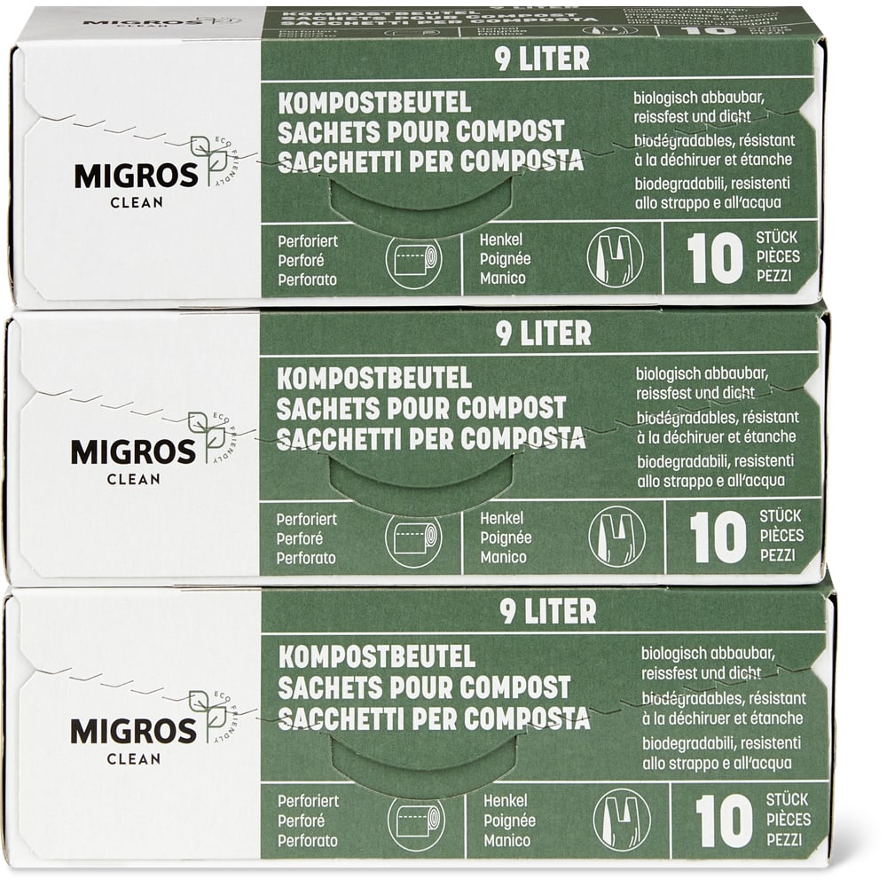 Migros Clean Kompostbeutel 9L 3er