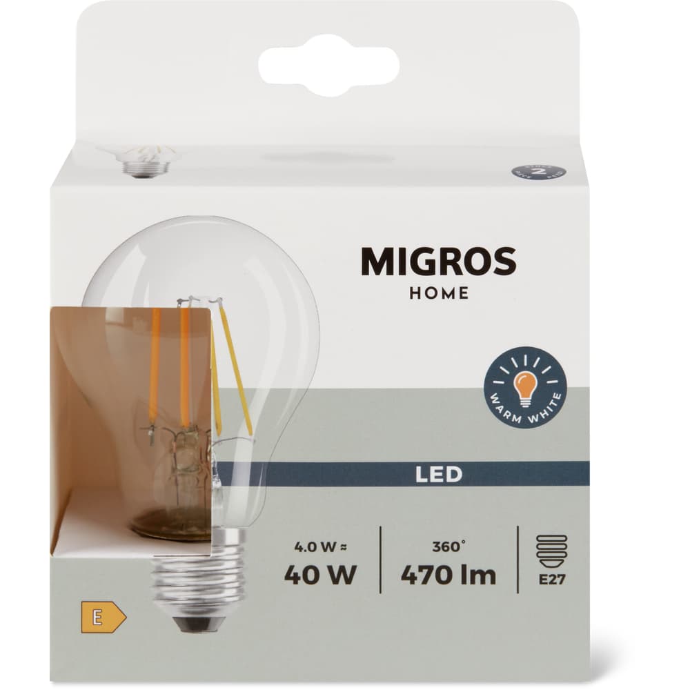 Migros Home Leuchtmittel LED KLAR B 40W E14