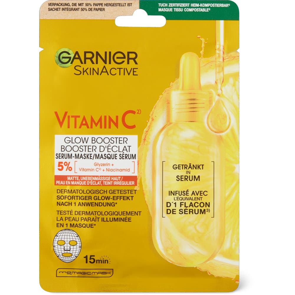 Garnier SkinActive Vitamin C Glow Booster Serum-Maske