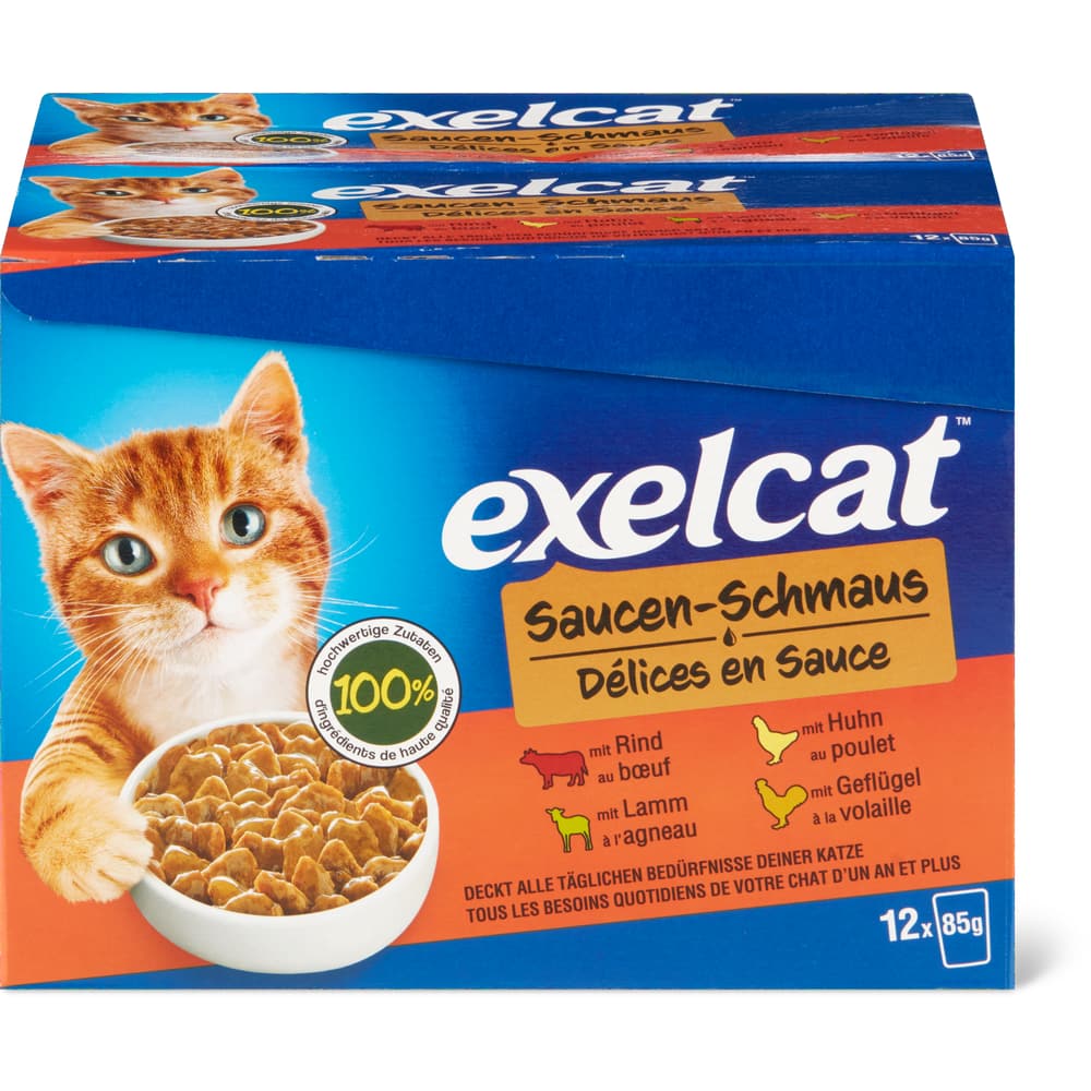 Exelcat Adult Häppchen in Sauce Rind - Huhn - Lamm - Geflügel