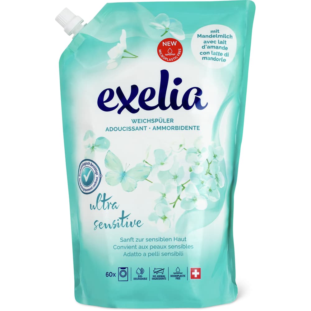 Exelia Fresh & Supersoft Weichspüler 60 Waschgänge, Ultra Sensitive