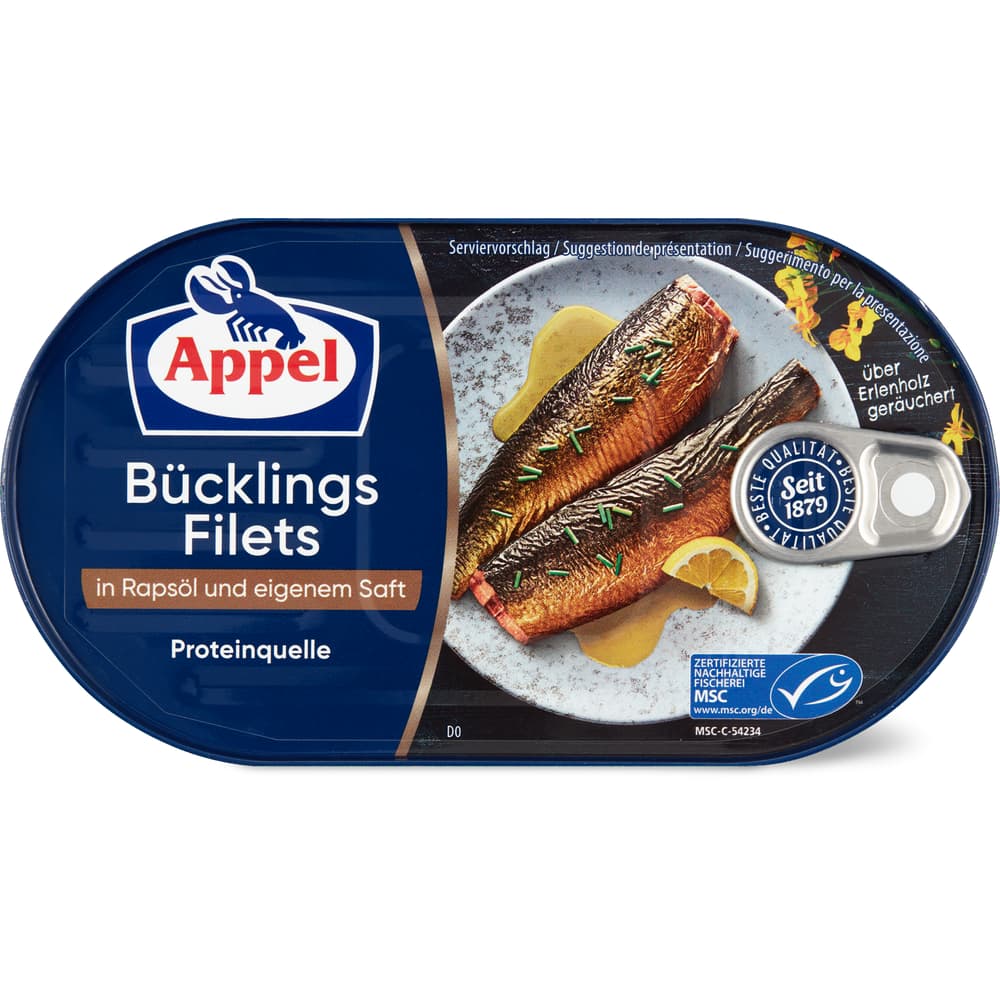 Appel Heringsfilets Geräuchert, in pflanzlichem Öl, gekocht