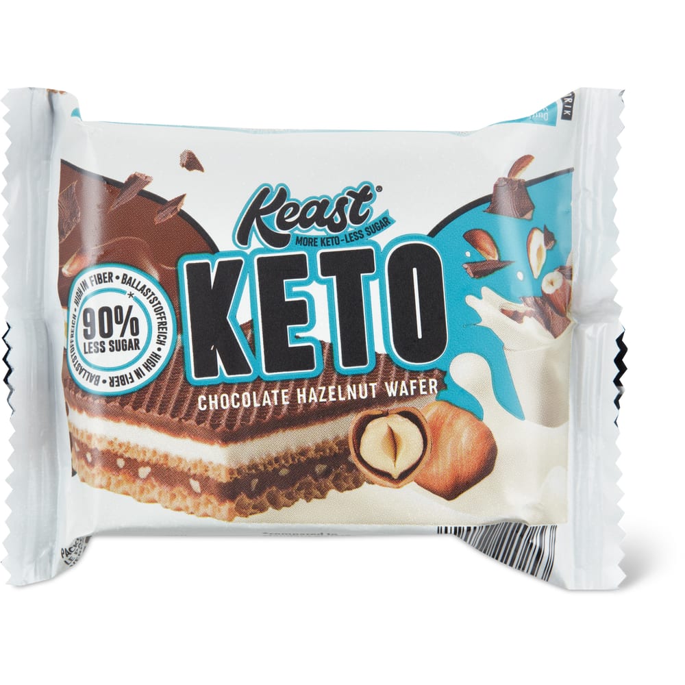Keto Waffelschnitte Schokolade mit Haselnüsse