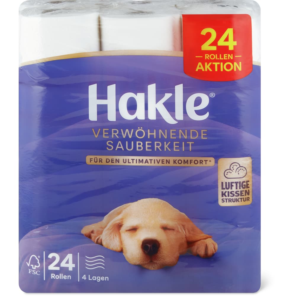 Hakle Verwöhnende Sauberkeit Toilettenpapier 4 Lagig