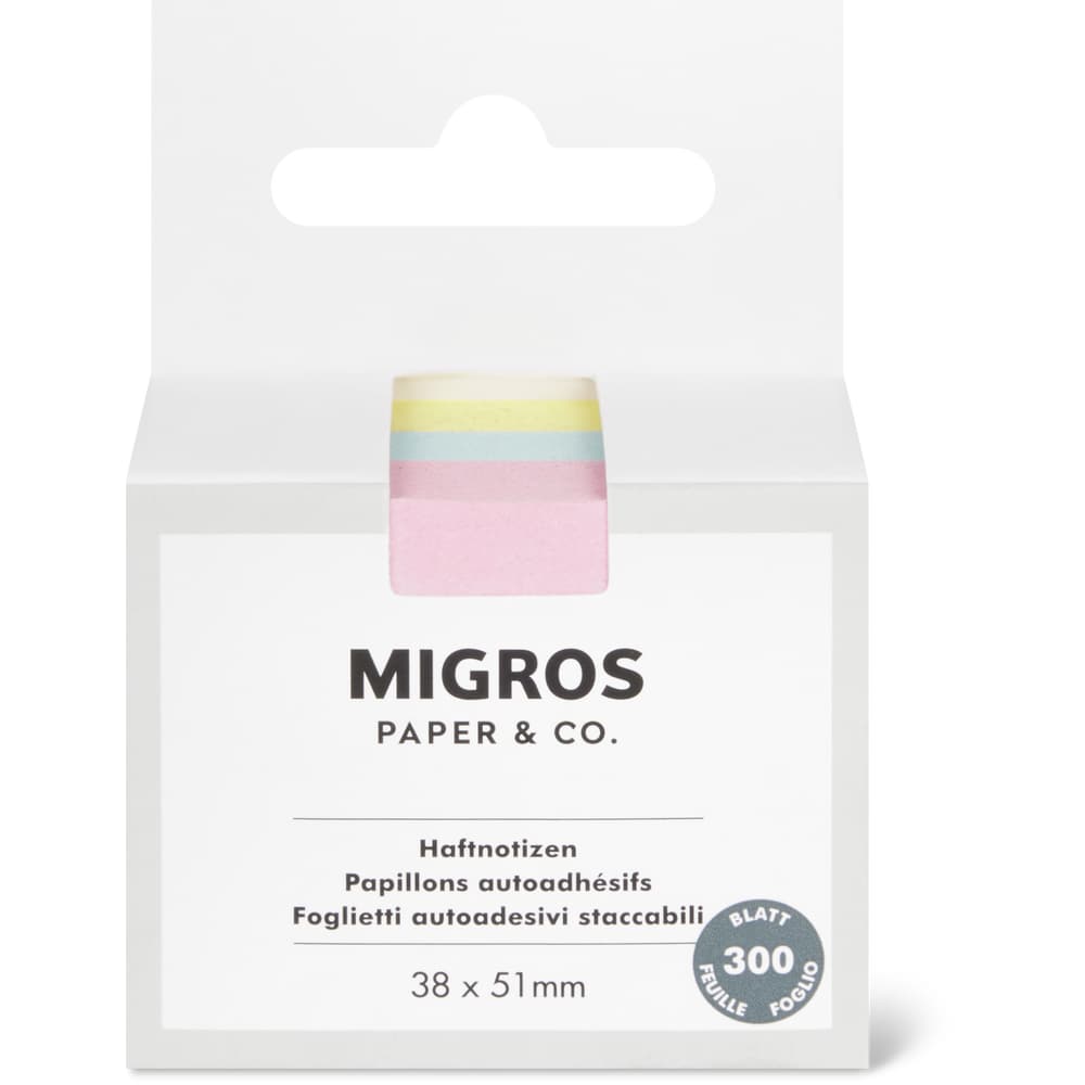 Migros Paper & Co. Haftnotizen 38 x 51mm