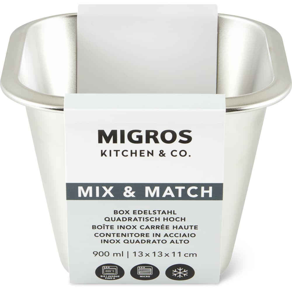 Migros Kitchen & Co. Box Edelstahl hoch quadratisch, 0.9l