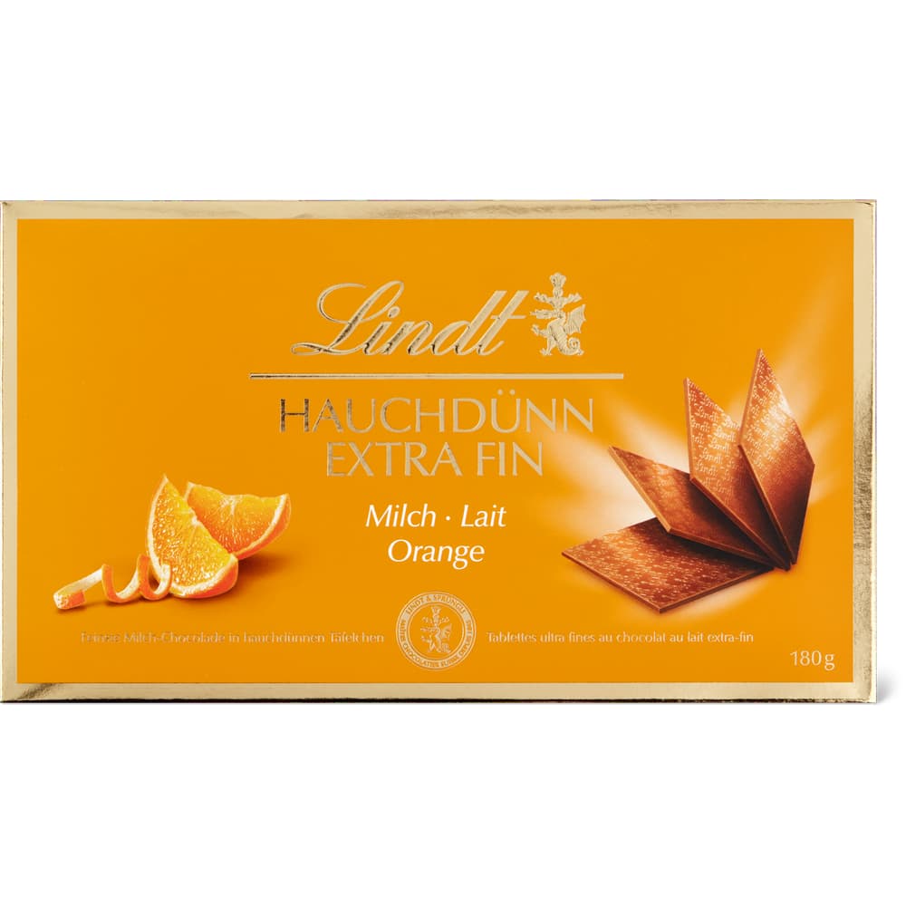Lindt Extra Fin Hauchdünn Schokoladentäfelchen Milch Orange