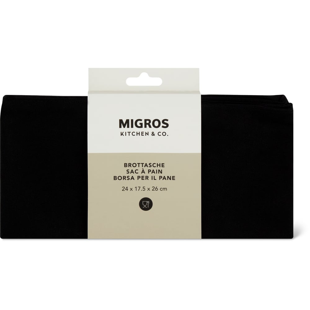 Migros Kitchen & Co. Brottasche schwarz, 24x17.5x26cm