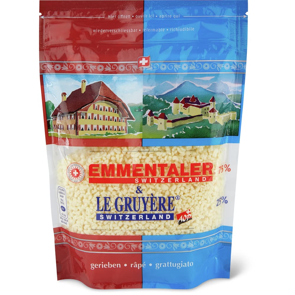Emmentaler & Le Gruyère AOP · Käsemischung gerieben