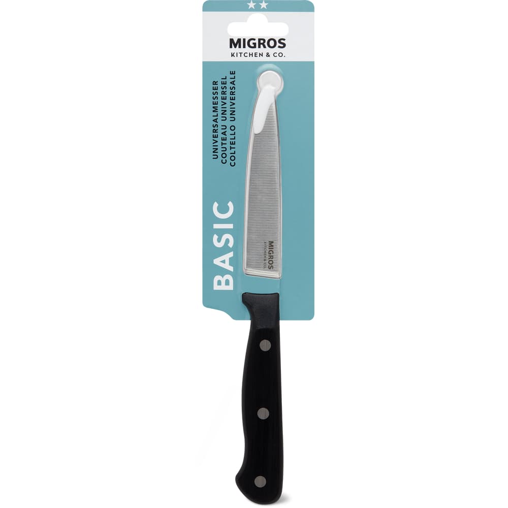 Migros Kitchen & Co. Universalmesser schwarz, Edelstahl, 11 cm