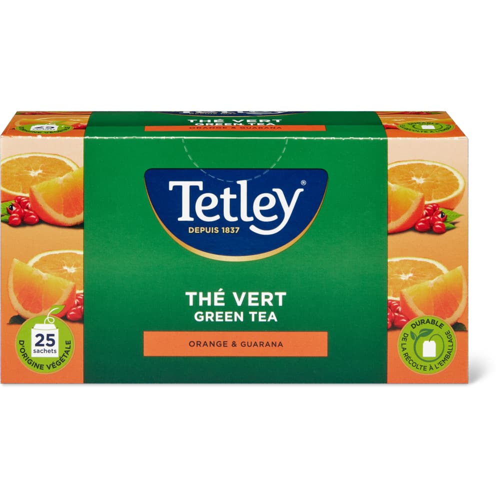 Tetley aromatisierter Grüntee Orange & Guarana