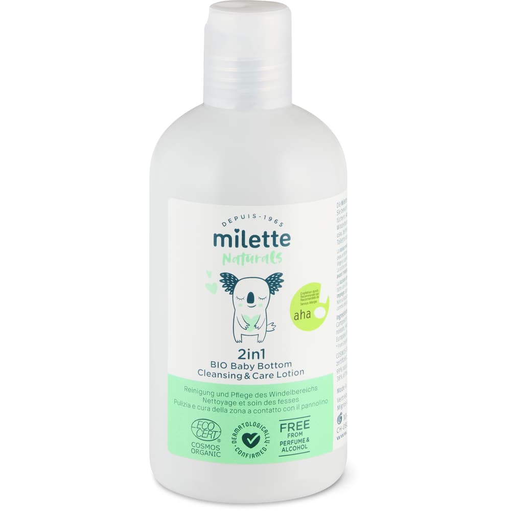 Milette Baby Care Naturals 2in1 Bottom Cleansing&Care Lotion aha!, vegan
