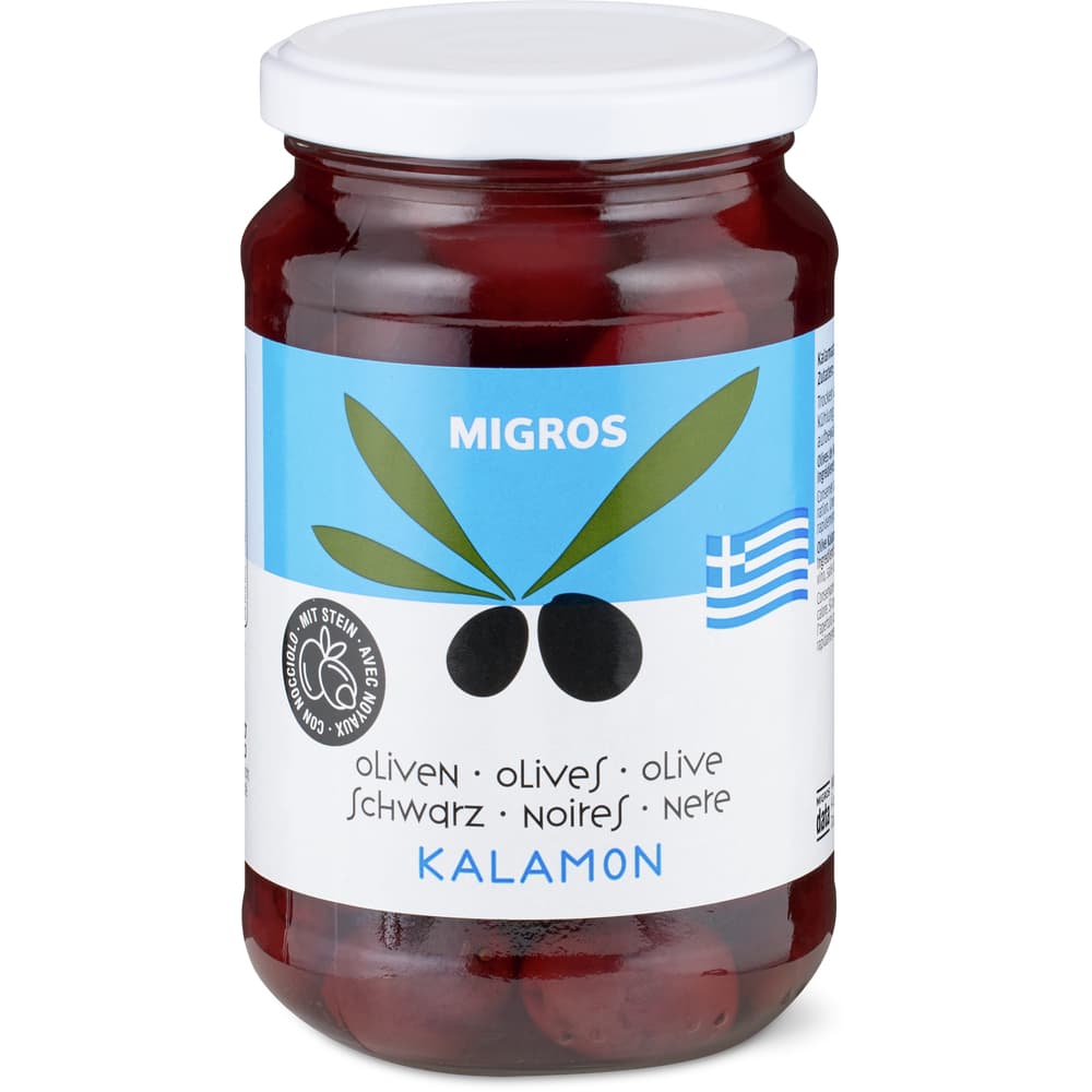 Migros Kalamon Schwarzen Oliven mit Stein