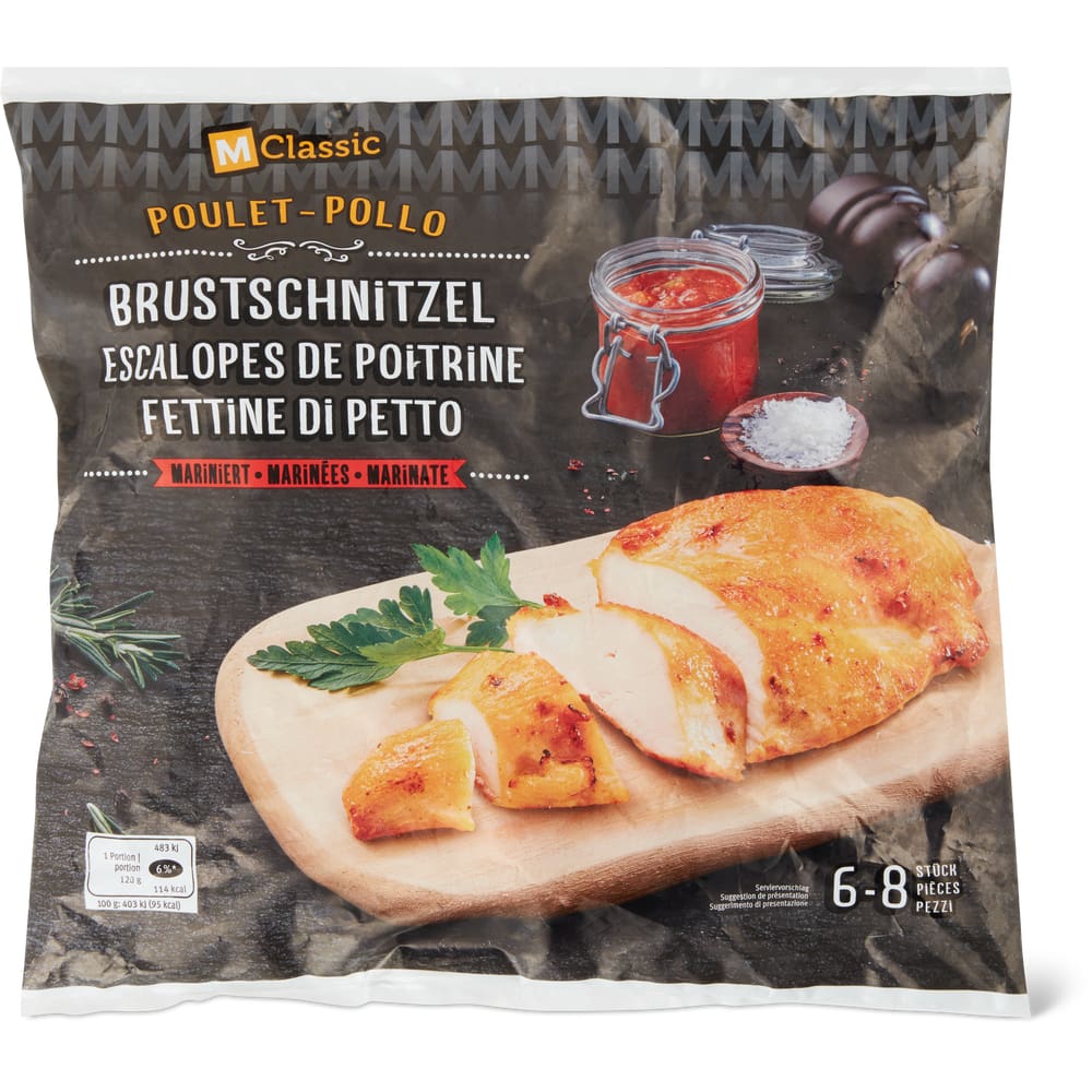 M-Classic Poulet Brustschnitzel mariniert - 6-8 Stück