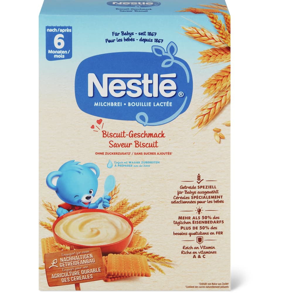 Nestlé Milchbrei Biscuit-Geschmack nach 6 Monaten , ohne Zuckerzusatz