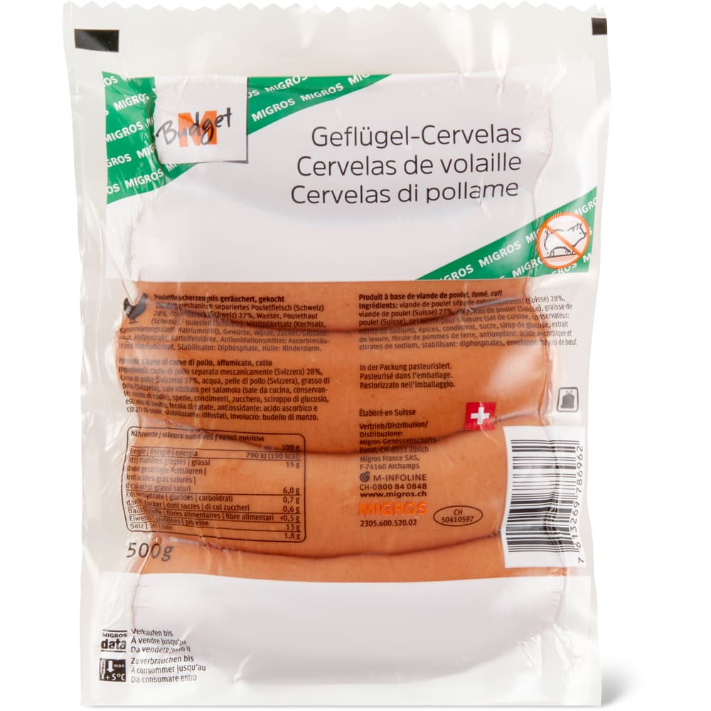 M-Budget Geflügel Cervelas