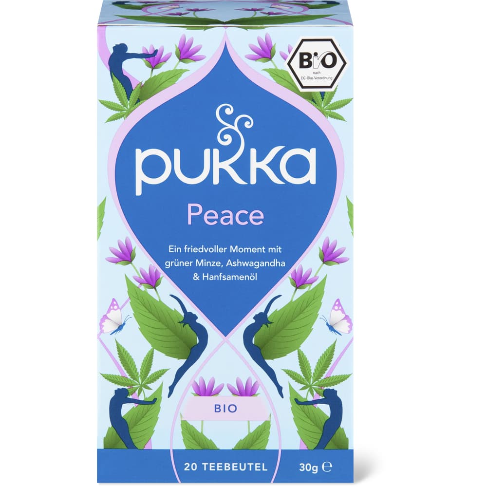 Pukka Kräutertee Peace Bio, Grüne Minze, Ashwagandha & Hanfsamenöl