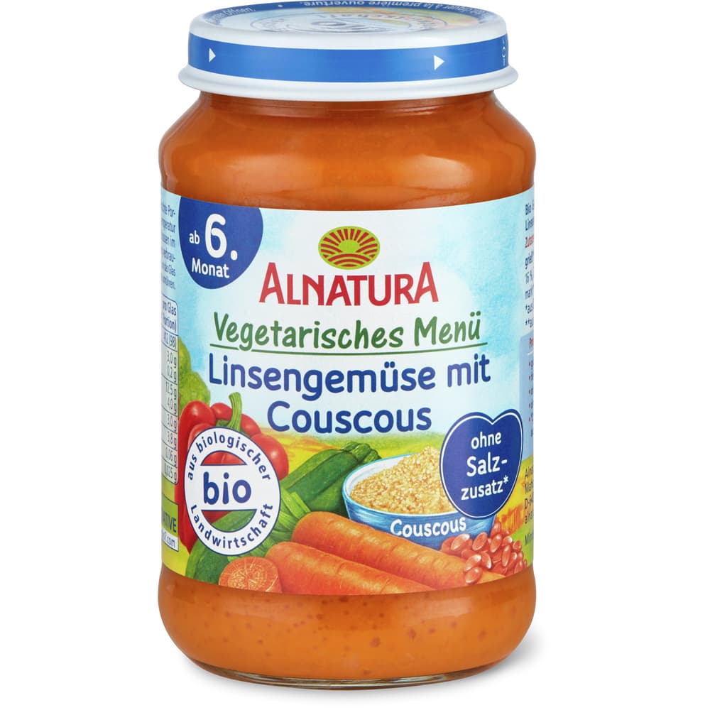 Alnatura Babygläschen Linsengemüse mit Couscous Ab 6 Monaten