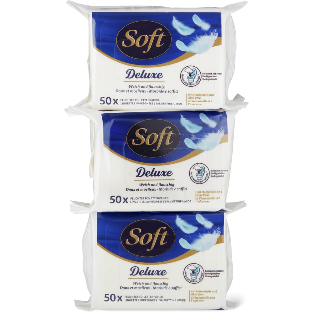 Soft Deluxe Feuchttücher Wich und flauschig - Mit Hamamelis und Aloe Vera