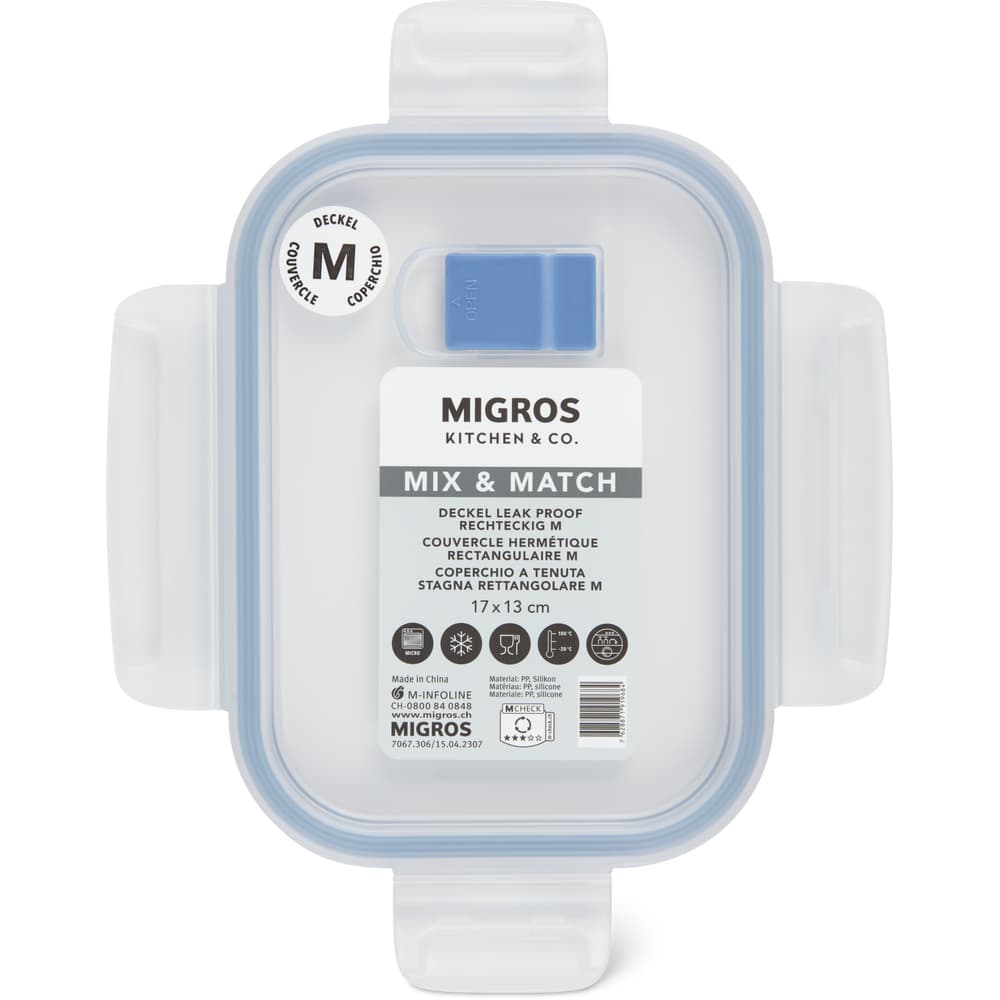 Migros Kitchen & Co. Deckel Leak Proof rechteckig, M, 14.5cm x 10.5cm