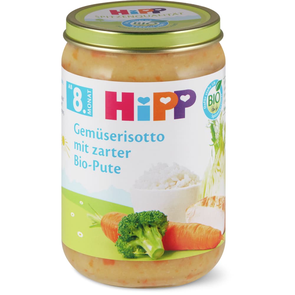 HiPP Bio Babygläschen Gemüserisotto mit Pute Ab 8 Monaten