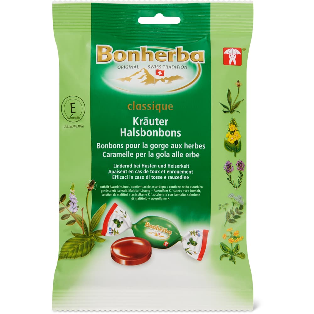 Bonherba Classique Kräuterbonbons, zuckerfrei