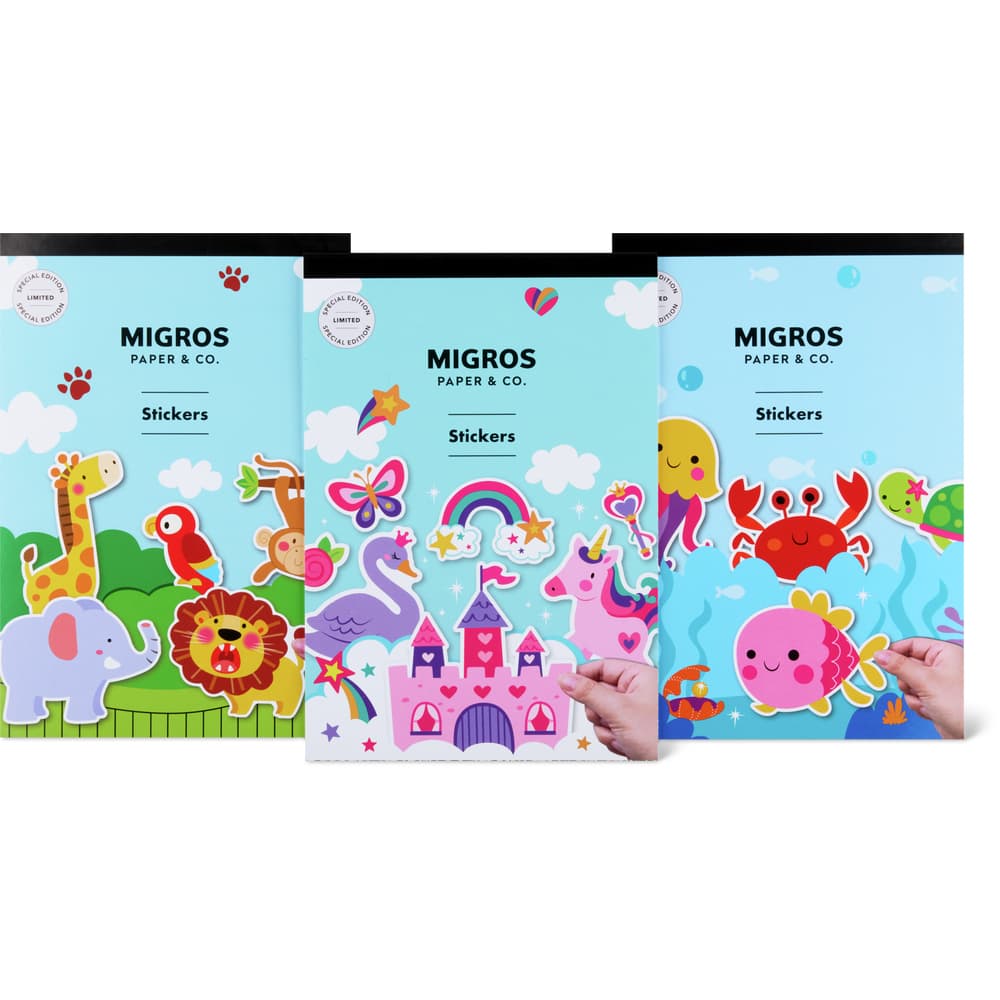 Migros Paper & Co. Sticker-Set 5 Seiten, Assortiert