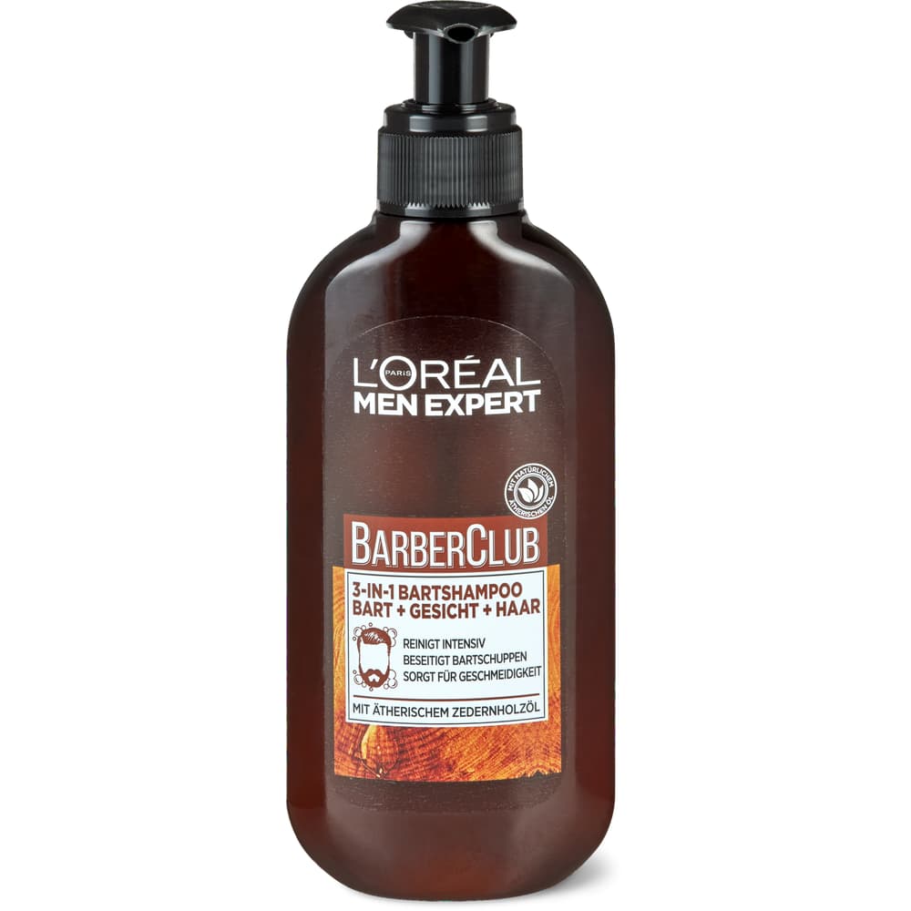 L'Oréal Men Expert Barber Club 3-in-Bartshampoo mit ätherischem Zedernholzöl