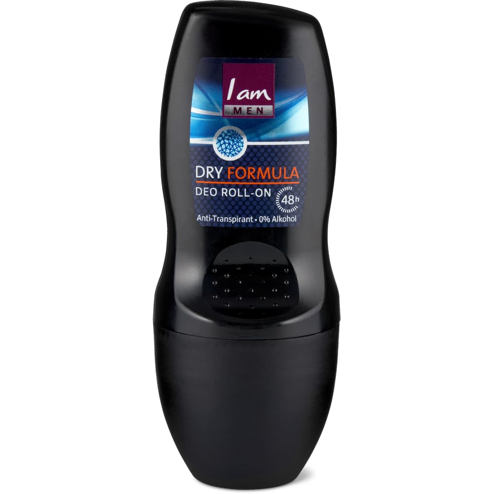 I am Men Deo Roll-on Dry Formula 0% Alkohol, 48h, Anti-Transpirant