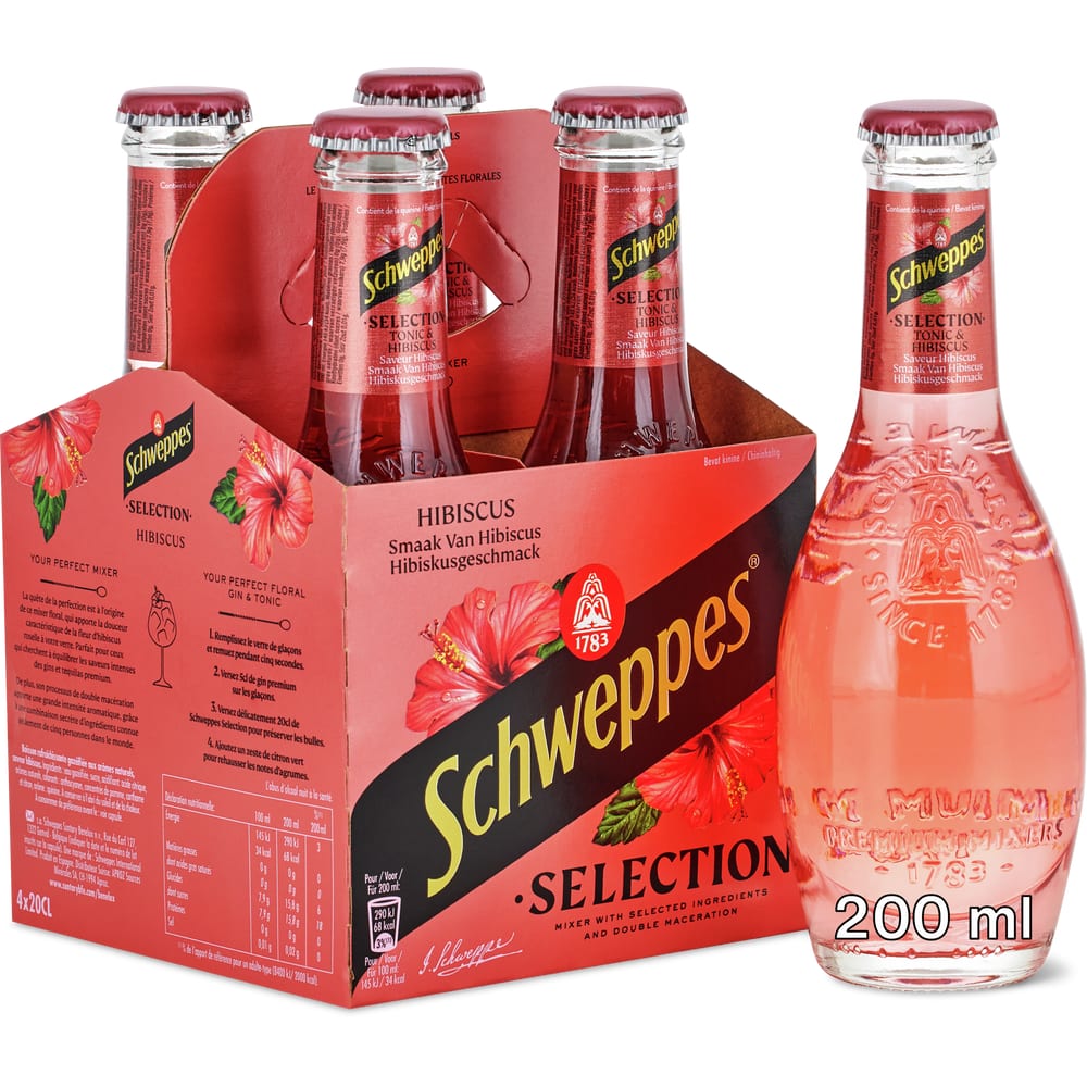 Schweppes Kohlensäurehaltiges Getränk Tonic & Hibiscus