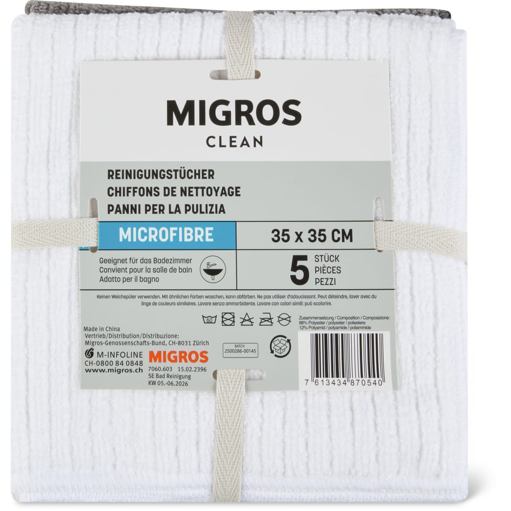 Migros Clean Microfasertücher Badezimmer