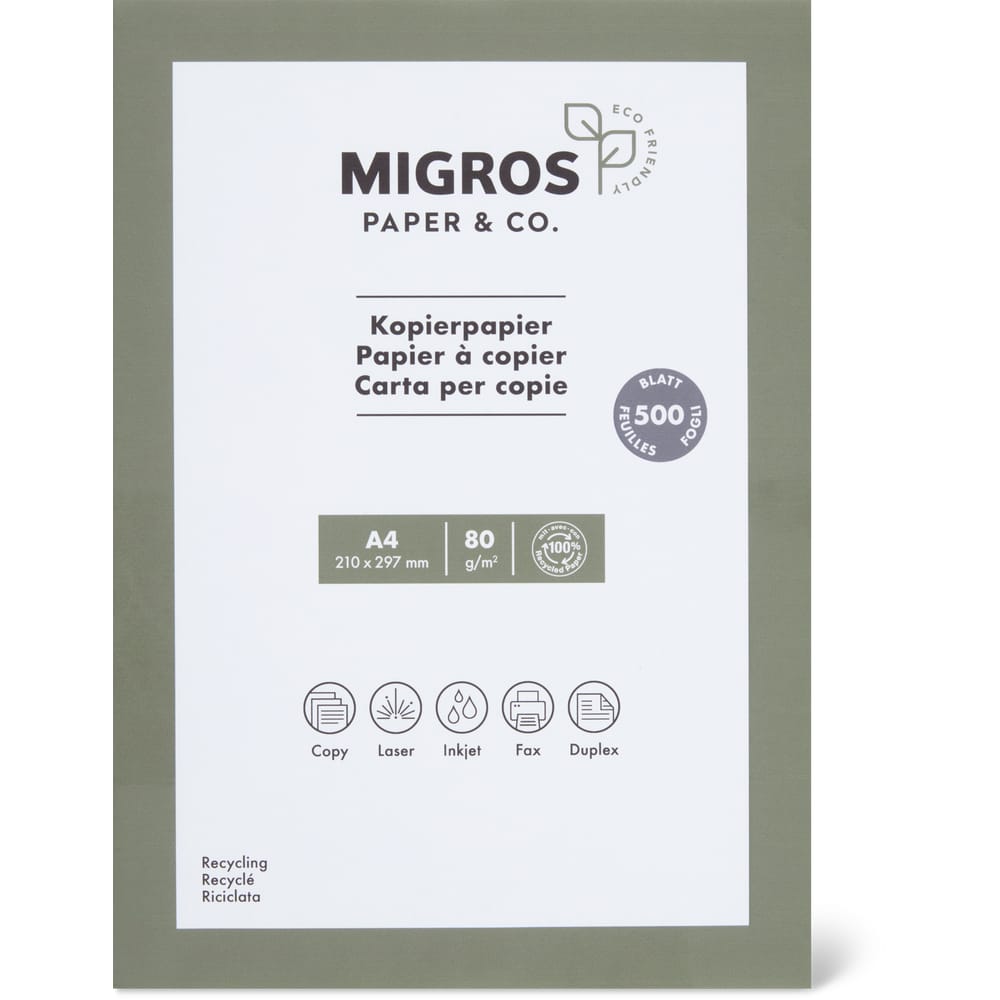 Migros Paper & Co. Kopierpapier A4, weiss 80g/m2