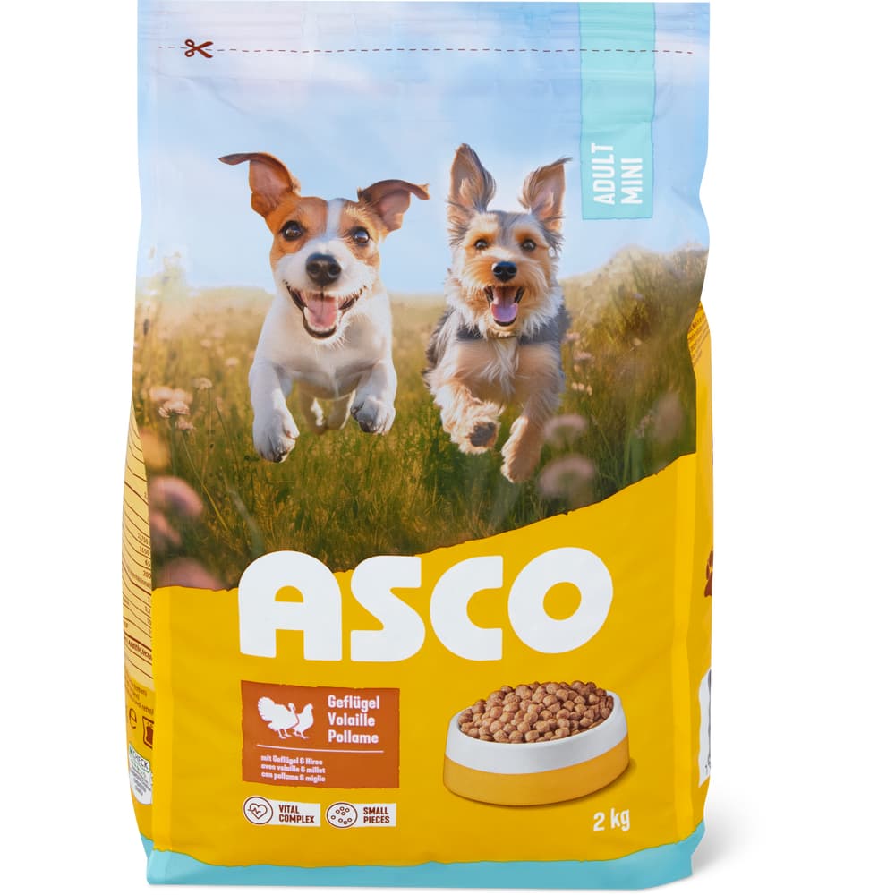 Asco Mini Trockenfutter für Hunde Geflügel