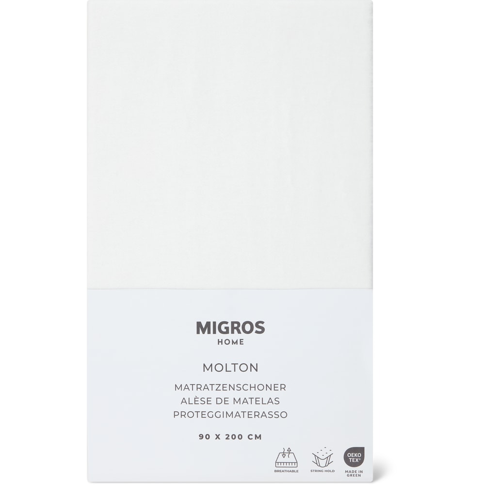 Migros Home Molton Matratzenschone 90x200cm, weiss