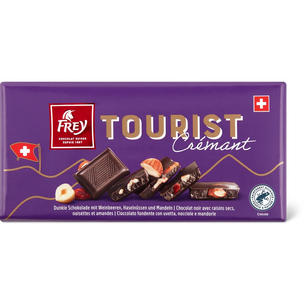 Frey Tourist Dunkle Schokolade mit Weinbeeren, Haselnüssen und Mandeln Crèmant
