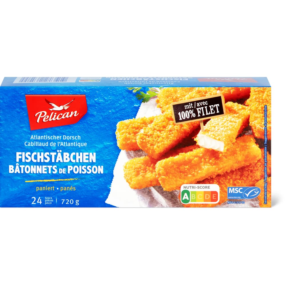 Pelican MSC Fischstäbchen Atlantischer Dorsch paniert - 24 Stück